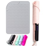 ANGENIL Silicone Heat Mat for Hair Tools - Flat Iron and Curling Iron Mat Heat Resistant for Counter, Heat-Resistant Flat Iron Travel Essentials Case, Vanity Organizer, Grey, Normal Size 9 x 6.5