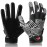 SPOMAT Youth Football Gloves Kids Silicone Grip Receiver Gloves for Kids with Super Stick Ability for Best Game Experience, Rocket Black Black Palm XS/S