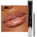 MAKI YIKA Clear Lip Gloss for Women Lip Plumper Gloss Tinted Glitter Lipgloss Moisturizing High Shine Plumping Lip Gloss, Clear Gloss