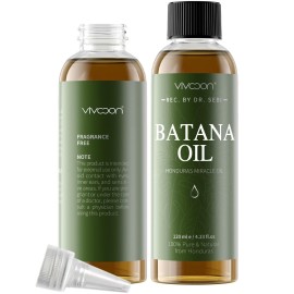 Vivccon Batana Oil for Hair Growth,100% Pure & Natural Raw Batana Oil, Dr. Sebi Organic from Honduras,Care for Hair Thickness,Scalp&Skin,4.23 fl oz,1 Bottle with 2 Caps