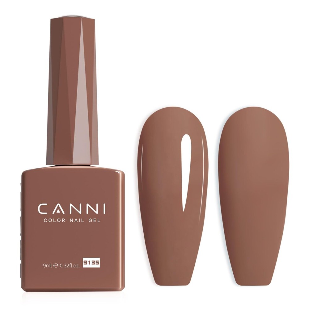 CANNI Brown Gel Nail Polish, 1Pcs Fall Winter Gel Polish Chocolate Brown Color High Gloss Soak Off U V French Nail Manicure Salon DIY