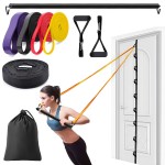 Brebebe Door Anchor Strap for Resistance Bands Exercises, Multi Point Anchor Gym Attachment for Home Fitness, Portable Door Band Resistance Workout Equipment, Easy to Install, Punch-Free, Nail-Free