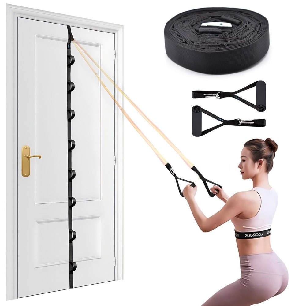 Brebebe Door Anchor Strap for Resistance Bands Exercises, Multi Point Anchor Gym Attachment for Home Fitness, Portable Door Band Resistance Workout Equipment, Easy to Install, Punch-Free, Nail-Free