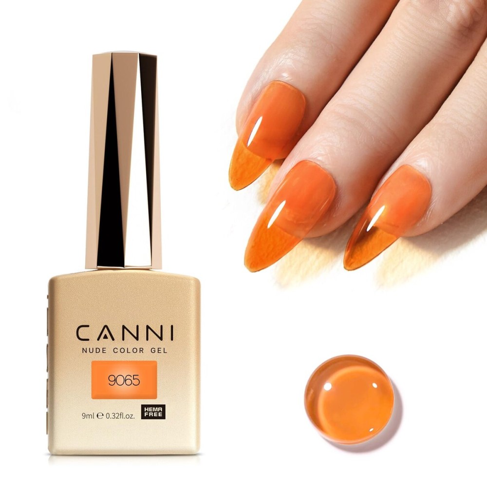 CANNI Jelly Orange Gel Nail Polish, 1Pcs Orange Brown Fall Gel Polish Translucent Color High Gloss Soak Off U V French Nail Manicure Salon DIY