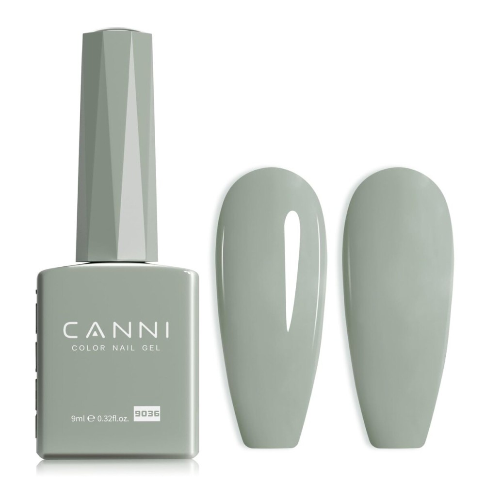 CANNI Light Green Gel Nail Polish, 1Pcs Sage Green Gel Polish Mint Color High Gloss Soak Off U V Nail Manicure Salon DIY