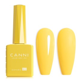 CANNI Yellow Gel Nail Polish, 1Pcs Pastel Yellow Gel Polish Color High Gloss Soak Off U V Nail Manicure Salon DIY