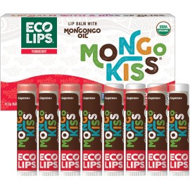 Mongo Kiss USDA Organic Lip Balm Set 8-pack (0.15 oz. each) with Mongongo Oil & Cocoa Butter to Moisturize Chapped Lips | Made in USA by Eco Lips - Yumberry