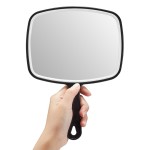 OMIRO Hand Mirror, Large Black Handheld Mirror with Handle, 7.4 W x 10.3 L, Pack of 3