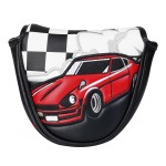 CRAFTSMAN GOLF Black and White Racing Flags Red Racing Car Mallet Putter Cover Headcover for Scotty Cameron Odyssey