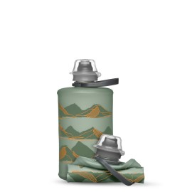 HydraPak Stow - Collapsible Backpacking Water Bottle (350ml) - BPA Free, Ultra Light, Spill-Proof Twist Cap - MTN Sutro Green