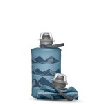 HydraPak Stow - Collapsible Backpacking Water Bottle (350ml) - BPA Free, Ultra Light, Spill-Proof Twist Cap - MTN Tahoe Blue