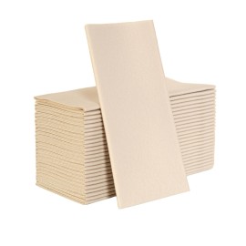 Beige Paper Napkins | Linen Feel Guest Disposable Cloth Like Dinner Napkins | Hand Towels | Soft, Absorbent, Paper Hand Napkins for Kitchen, Bathroom, Parties, Weddings, Dinners | 50 Pack