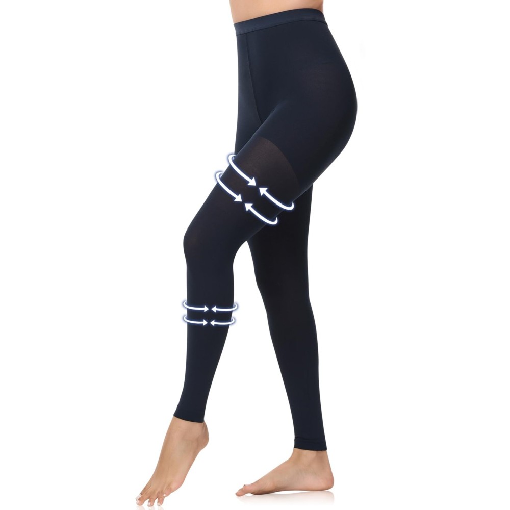 beister Medical Compression Pantyhose for Women & Men, 20-30mmHg Graduated Support Tights, Opaque Footless Waist High Compression Stockings & Leggings for Varicose Veins, Edema, Flight, DVT