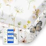 Pack N Play Sheets Fitted, TotBasic Ultra Soft Flower Mini Crib Sheets, Premium Jersey Knit Pack and Play Sheets Girl, Stretchy Play Yard Sheets for Pack and Play Mattress, 2 Pack (Flower Butterfly)