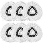 HOMEXCEL Mop Replacement Heads Compatible with O-Cedar EasyWring Spin Mops 6 Pack-Washable Microfiber Spin Head Refills-Easy Cleaning Mop Head Replacement