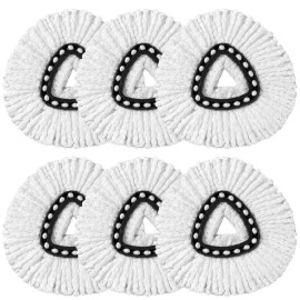 HOMEXCEL Mop Replacement Heads Compatible with O-Cedar EasyWring Spin Mops 6 Pack-Washable Microfiber Spin Head Refills-Easy Cleaning Mop Head Replacement