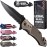Legal Pocket Knife Coyote Tan - 2.95 Sharp Serrated Edge Blade - Multi Tool with Seatbelt Cutter, Glass Breaker & Clip - Cool Folding Knives for EDC Camping Fishing - Birthday Gifts for Men 6680 T