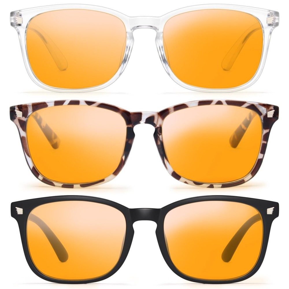 Gaoye Stylish Blue Light Glasses for Woman - Computer Glasses for Blue Light Blocking - Lightweight Frames - 3 pack