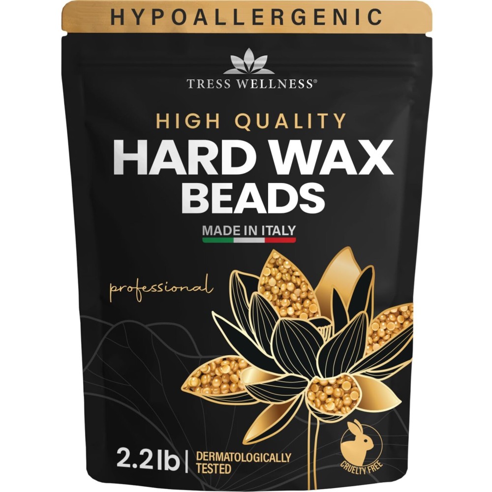 Tress Wellness Wax Beads - Dermatologically Tested - At-Home Kit for Bikini, Brazilian & Full Body - Unscented 2.2 lbs