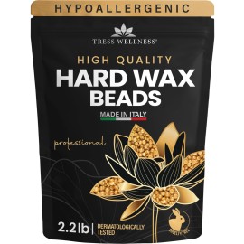 Tress Wellness Wax Beads - Dermatologically Tested - At-Home Kit for Bikini, Brazilian & Full Body - Unscented 2.2 lbs