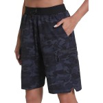Rrosseyz Women\'s Hiking Cargo Shorts with Pockets Quick Dry Athletic Gym for Women Exercise Lounge(Black Grey Camo,M)