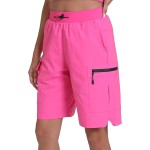 Rrosseyz Women\'s Hiking Cargo Shorts with Pockets Quick Dry Athletic Gym for Women Exercise Lounge(Hot Pink,XXL)