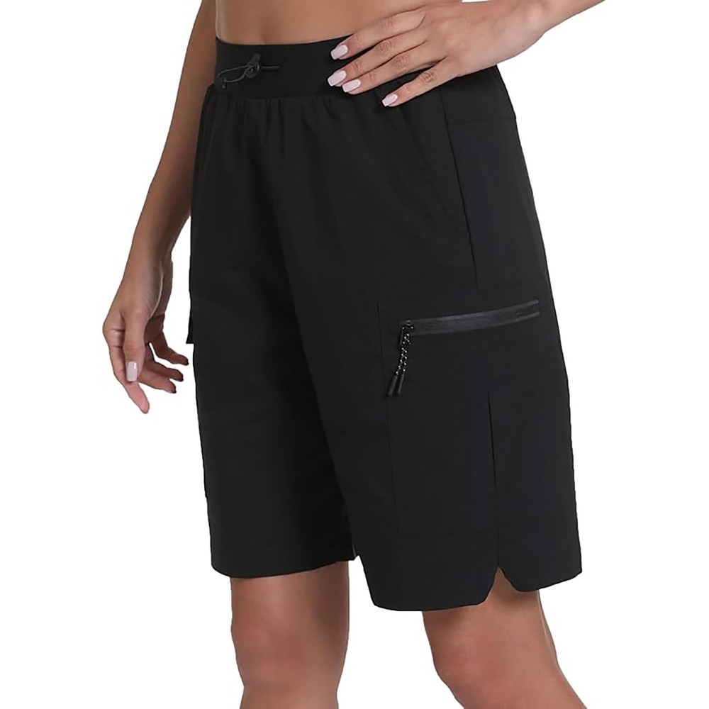 Rrosseyz Women\'s Hiking Cargo Shorts with Pockets Quick Dry Athletic Gym for Women Exercise Lounge(Black,XL)