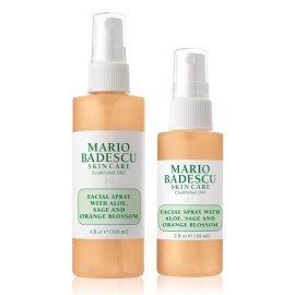 Mario Badescu Facial Spray with Aloe, Sage and Orange Blossom for All Skin Types | Face Mist That Hydrates & Uplifts | 4 FL OZ & 2 FL OZ Combo