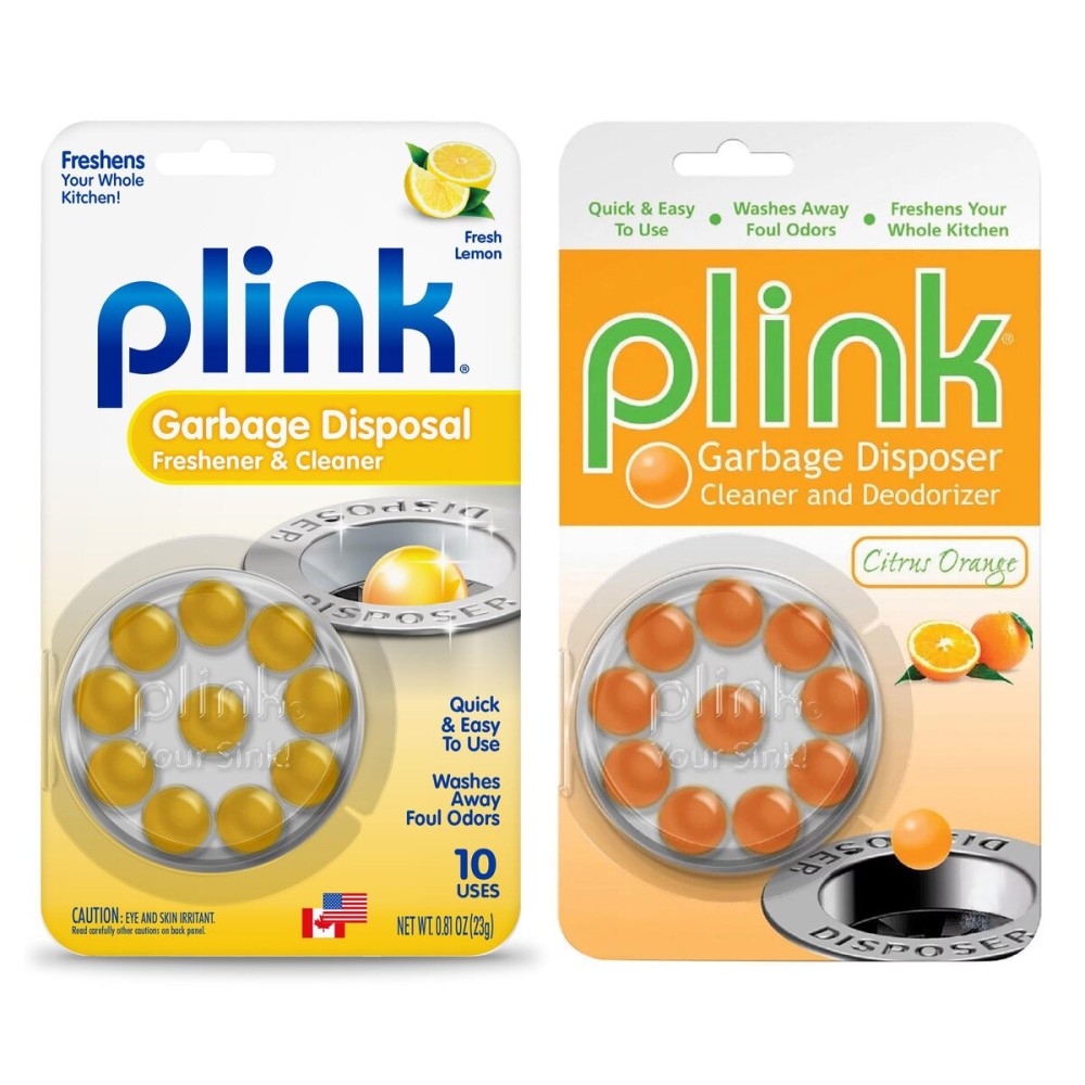 Plink Garbage Disposal Cleaner & Deodorizer, Freshener & Odor Removing Balls, Easy to Use - Original Fresh Lemon & Orange Scent - 20 Count