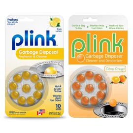 Plink Garbage Disposal Cleaner & Deodorizer, Freshener & Odor Removing Balls, Easy to Use - Original Fresh Lemon & Orange Scent - 20 Count