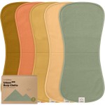 KeaBabies 5-Pack Organic Burp Cloths Baby Girl, Boy - Extra Large, Absorbent Baby Burp Cloths, Soft Burping Cloths for Babies, Newborn Burp Clothes, Cotton Burp Rags, Thick Burp Cloth (Phase/Quin)