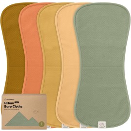 KeaBabies 5-Pack Organic Burp Cloths Baby Girl, Boy - Extra Large, Absorbent Baby Burp Cloths, Soft Burping Cloths for Babies, Newborn Burp Clothes, Cotton Burp Rags, Thick Burp Cloth (Phase/Quin)