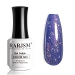 RARJSM Glitter Gel Nail Polish Bluish Purple Chunky Iridescent Rainbow Sparkle Holographic Small Flakes Shimmer Diamond Gel Polish Single Bottle Soak off UV LED Cured for Home Salon Manicure 15ML