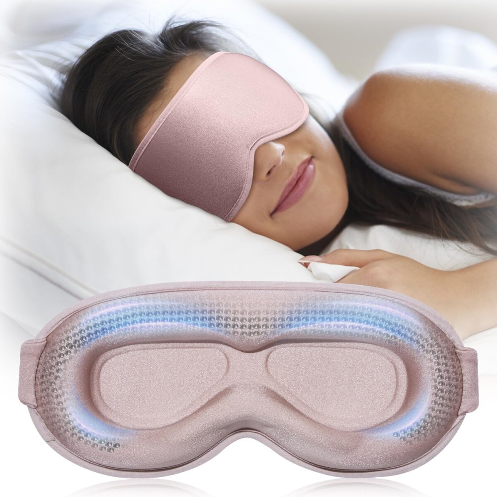 3D Weighted Sleep Mask for Women: 100% Light Blocking - Night Shift Nurse Essentials, Road Trip Travel & Long Flight, College Dorm Essentials for Girls - Lash-Friendly, Zero Eye Pressure, Pink