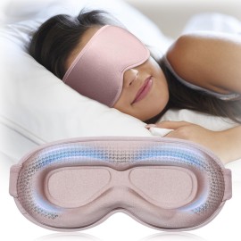 3D Weighted Sleep Mask for Women: 100% Light Blocking - Night Shift Nurse Essentials, Road Trip Travel & Long Flight, College Dorm Essentials for Girls - Lash-Friendly, Zero Eye Pressure, Pink
