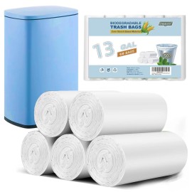tall kitchen white trash-bags 13 gallon - kitchen garbage bags unscented biodegradable 60 Count Office waste basket Liners recycling Compostable Strong Thick Bulk Inwaysin