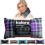 Microwavable Heating Pads for Winter Warmth, Back, Stomach & Head Comfort - Kalore Soft Cotton Tartan Neck Wrap - Even Heat Distribution Hot Compress Bag - Wheat Heat Pad XL - Unscented - Purple