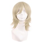 MapofBeauty 14 Inch/35 cm Short Cosplay Wolf Tail Synthetic Side Bangs Party Wig (Blonde)