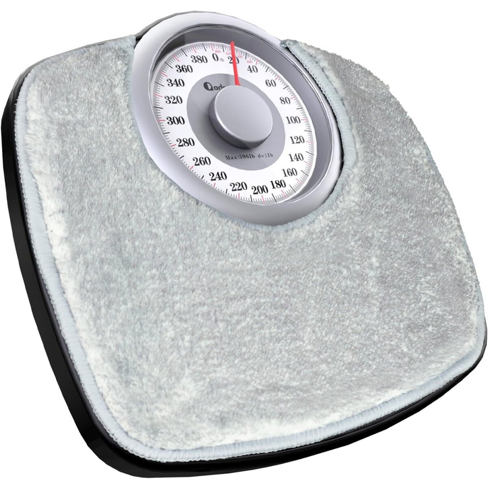 Adamson A25 Scales for Body Weight - Up to 400 LB - New - 5.3 Dial on 12.4 x 10.2 Platform - Anti-Skid Rubber Surface - Bathroom Scale Analog - Durable with 20-Year Assurance - w/Rug - Grey