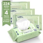 X Large Wet Wipes for Adults - 4 Pack of 12x8 Disposable Incontinence Wipes for Elderly - Fragrance Free Body Wipes - for Bathroom and Travel