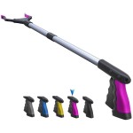 FitPlus 2025 Upgrade PowerGrip T9, Grabber Reacher Tool, Wide Jaw, Foldable, Steel Cable, with 96 Grip Points for Firm Grip, 32 with Magnet (Pink, 32 Inch)