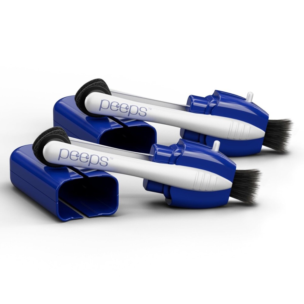 CarbonKlean Peeps Glasses Cleaner - for Eyeglasses, Reading Glasses, and More - Lens Cleaner with Carbon Microfiber Tech - Injected Blue - 2 Count