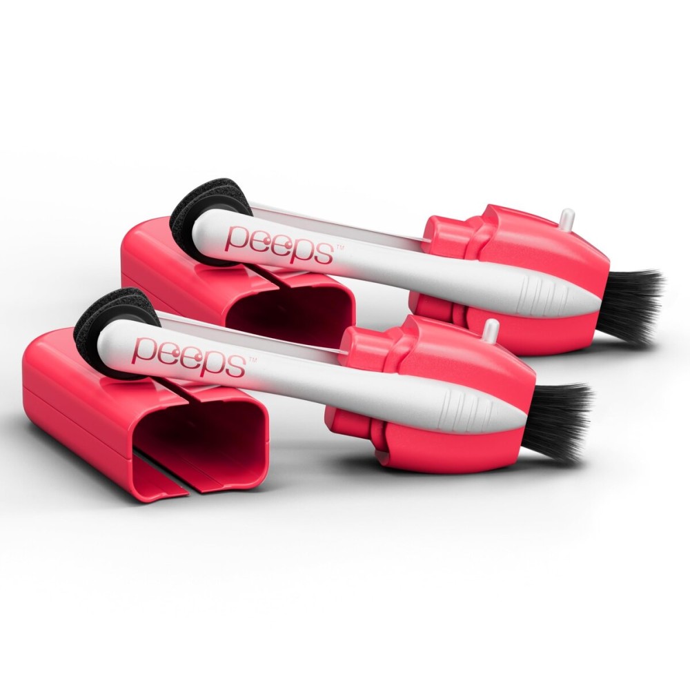 CarbonKlean Peeps Glasses Cleaner - for Eyeglasses, Reading Glasses, and More - Lens Cleaner with Carbon Microfiber Tech - Injected Pink - 2 Count