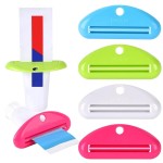 LOVEINUSA Toothpaste Tube Squeezer Dispenser, 4PCS Hanging Tooth Paste Clips Roller Squeezer Holder for Saving Toothpaste Facial Cleanser Creams Paint, Multicolor