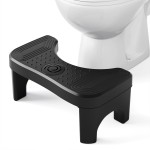 Recximi Black Toilet Stool Poop Stool Squat Adult, Toilet Foot Rest Step Stool for Adults, Portable Bathroom Stool for Pooping, Portable Squatting Toilet Stand for Feet, Healthy Gifts, Black