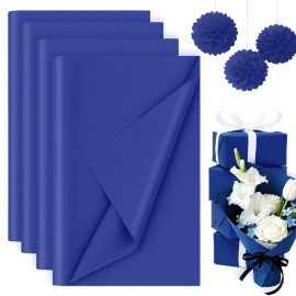 Koogel 330 Sheets Tissue Paper Bulk, 14 x 10 Inch Dark Blue Gift Wrapping Tissue Paper for Wedding Birthday DIY Crafts Art Project