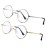 Brigtlaiff Blue Light Blocking Glasses for Men Women, Computer Gaming TV Glasses Anti Eyestrain with Round Metal Frame (Silver+Gold,Pack of 2)