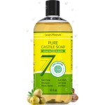 Pure Castile Soap - No Palm Oil, GMO-Free - Gentle Liquid Soap For Sensitive Skin & Baby Wash - All Natural Vegan Formula with Organic Carrier Oils (16 Fl Oz, An Unscented)