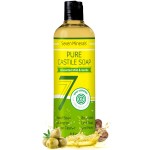 Pure Castile Soap - No Palm Oil, GMO-Free - Gentle Liquid Soap For Sensitive Skin & Baby Wash - All Natural Vegan Formula with Organic Carrier Oils (8 Fl Oz, An Unscented)