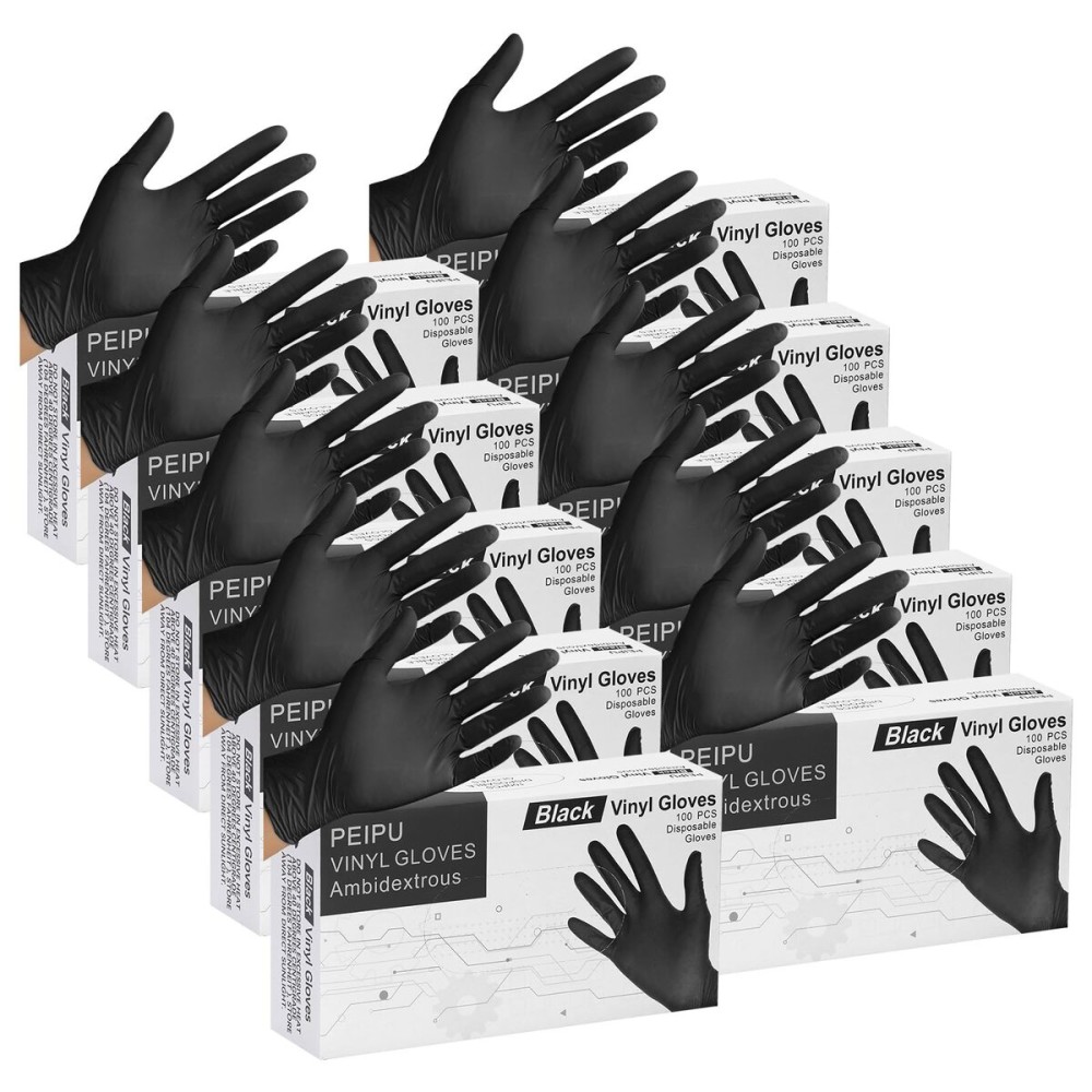 PEIPU Vinyl Disposable Gloves,Small,1000 Pack,Powder Free,Cleaning Service Gloves, Latex Free